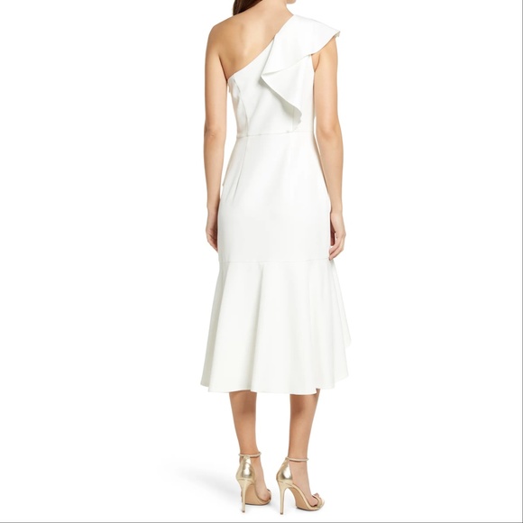 Vince Camuto One Shoulder Ruffle High Low Cocktail Dress - Picture 9 of 11